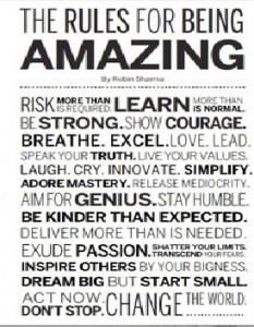 rules for being amazing